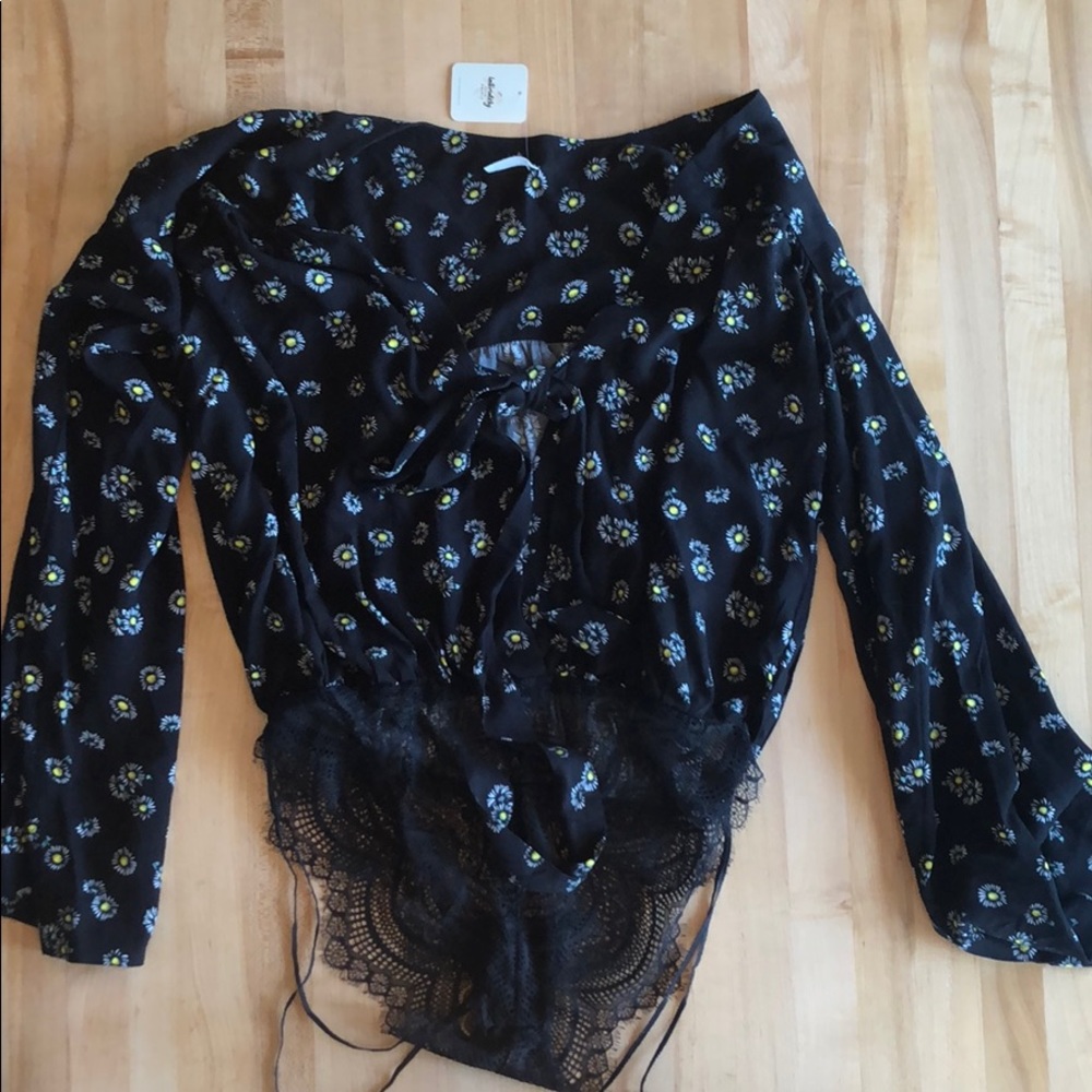 Free people- Sunflower blouse body suit